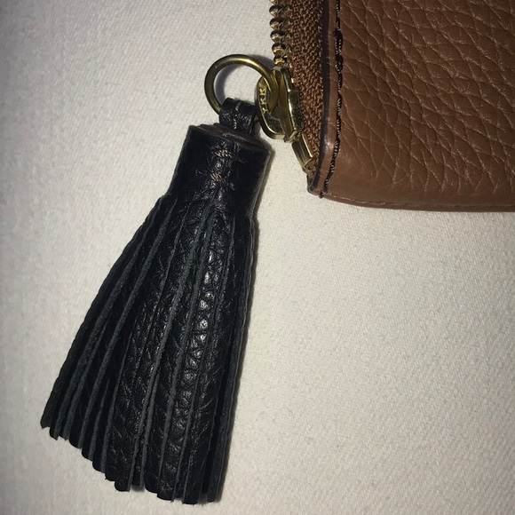 Fossil Tara-Brown Wristlet W/Black Leather Tassel - Picture 6 of 8